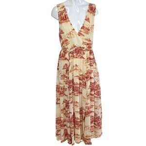 Reformation Farah Sleeveless V-Neck Midi Dress, Vacation, Resort, Event, Size 4